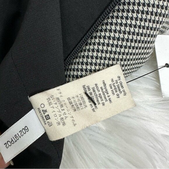 L’AGENCE Women’s Black Houndstooth Leather Corset‎ Waist Designer Dress 6/C34 - Picture 9 of 16